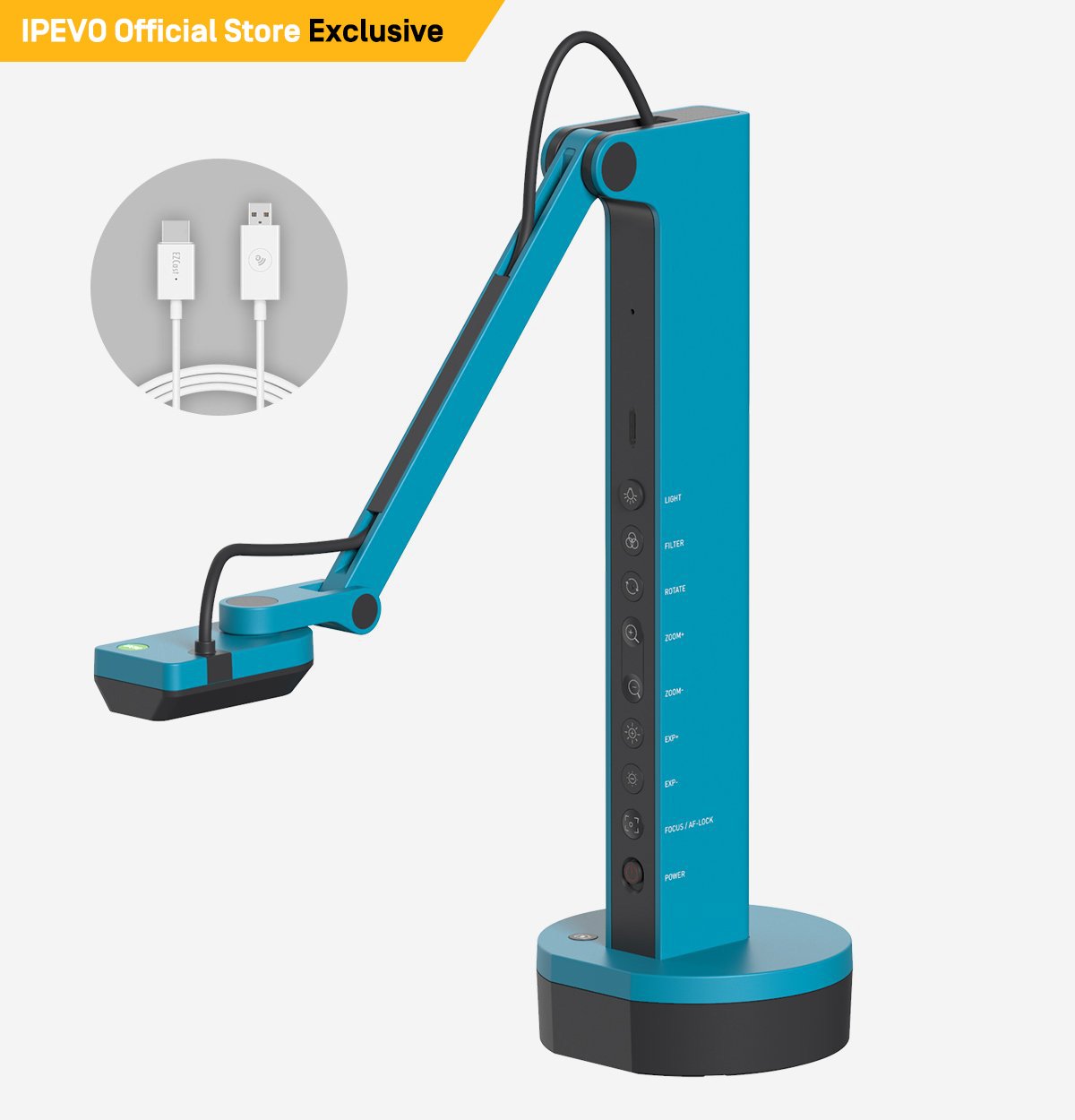 IPEVO VZ-X Wireless / HDMI / USB 8MP Document Camera + EZC-CS2