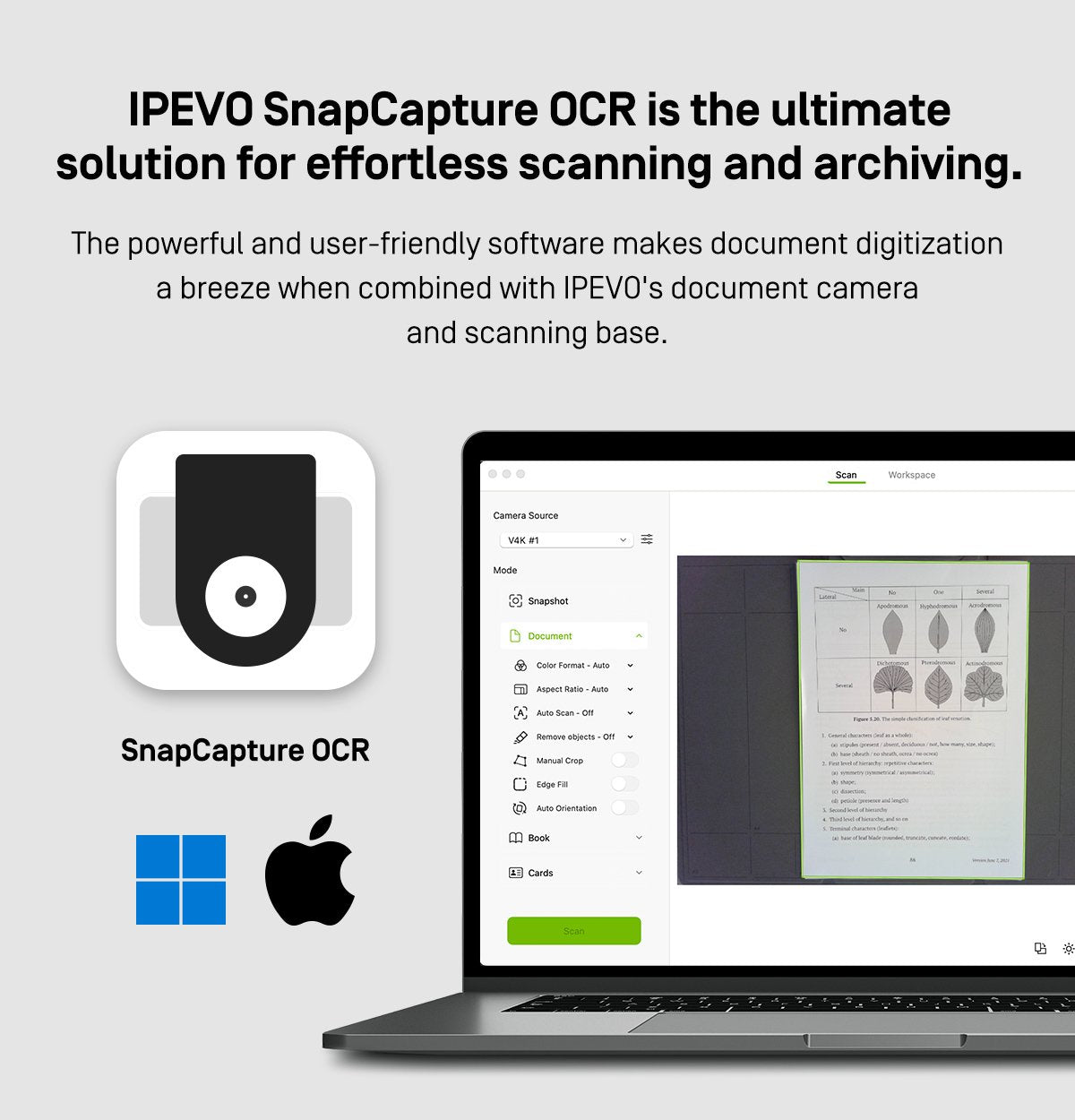 IPEVO Scanner Kit (Software Perpetual + Mat) For VZ Camera Series