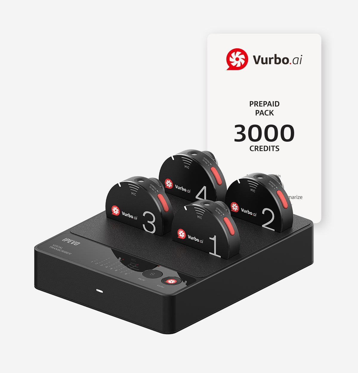VOCAL TRANSCRIBER Capture 4 Distinct Voices and Insights with 4 Wireless Mics