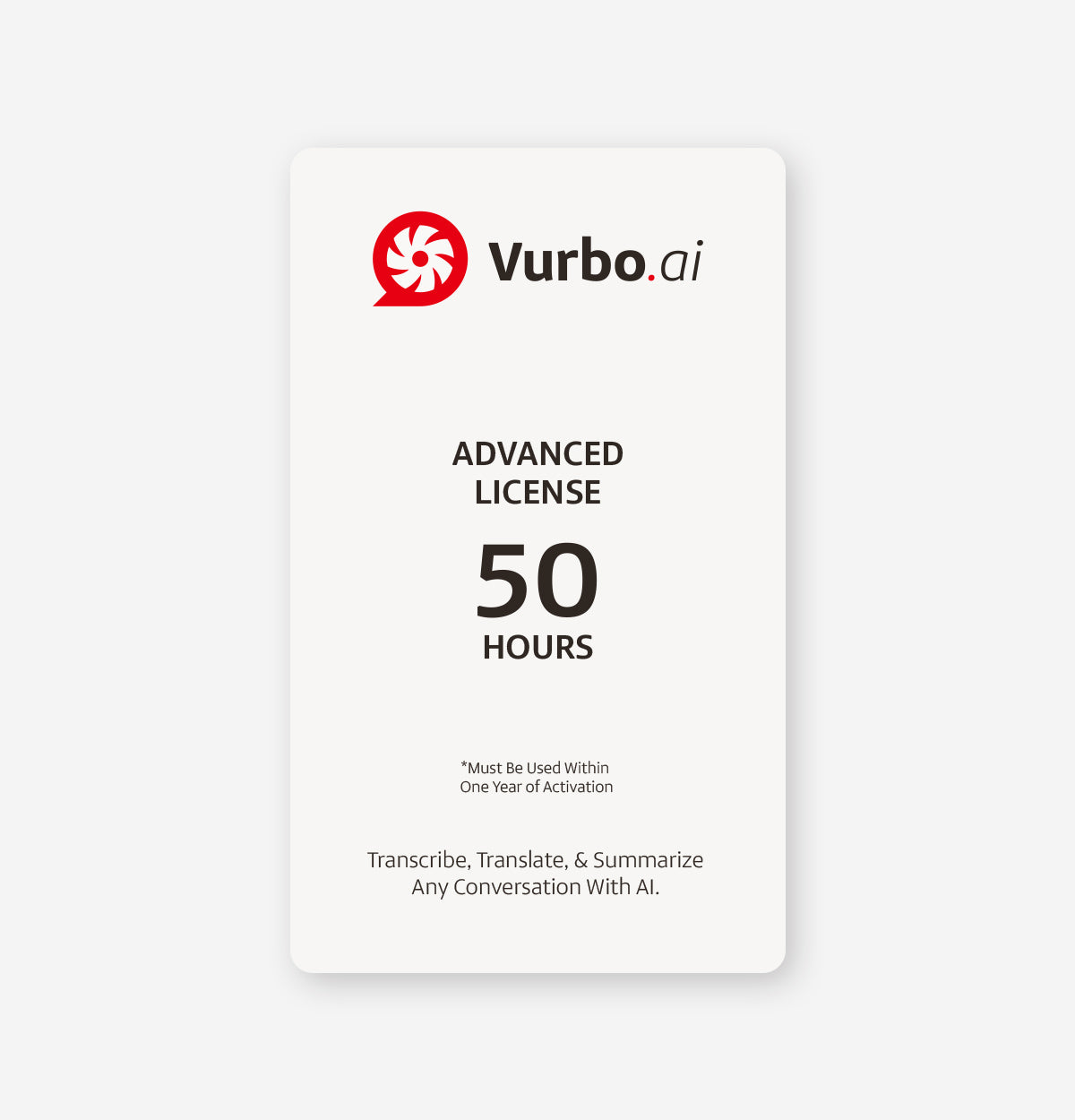 Vurbo.ai – Advanced (Pay As You Go)