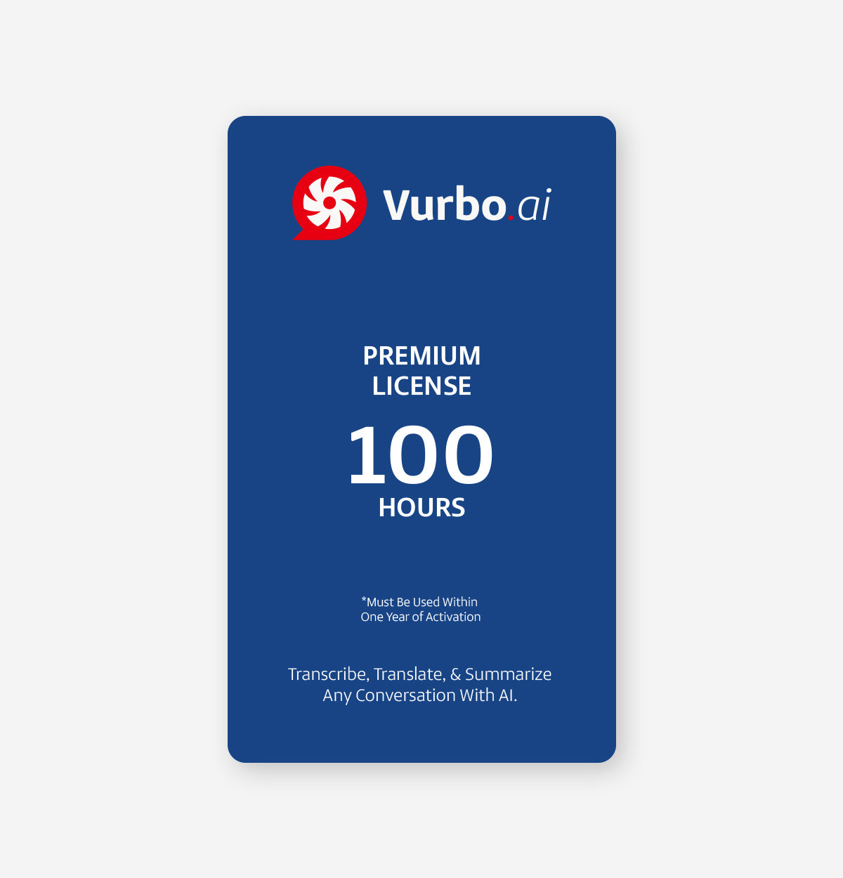 Vurbo.ai Premium (Pay As You Go)