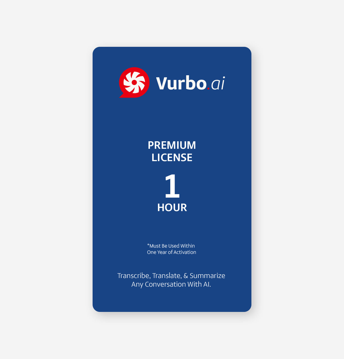 Vurbo.ai Premium (Pay As You Go)