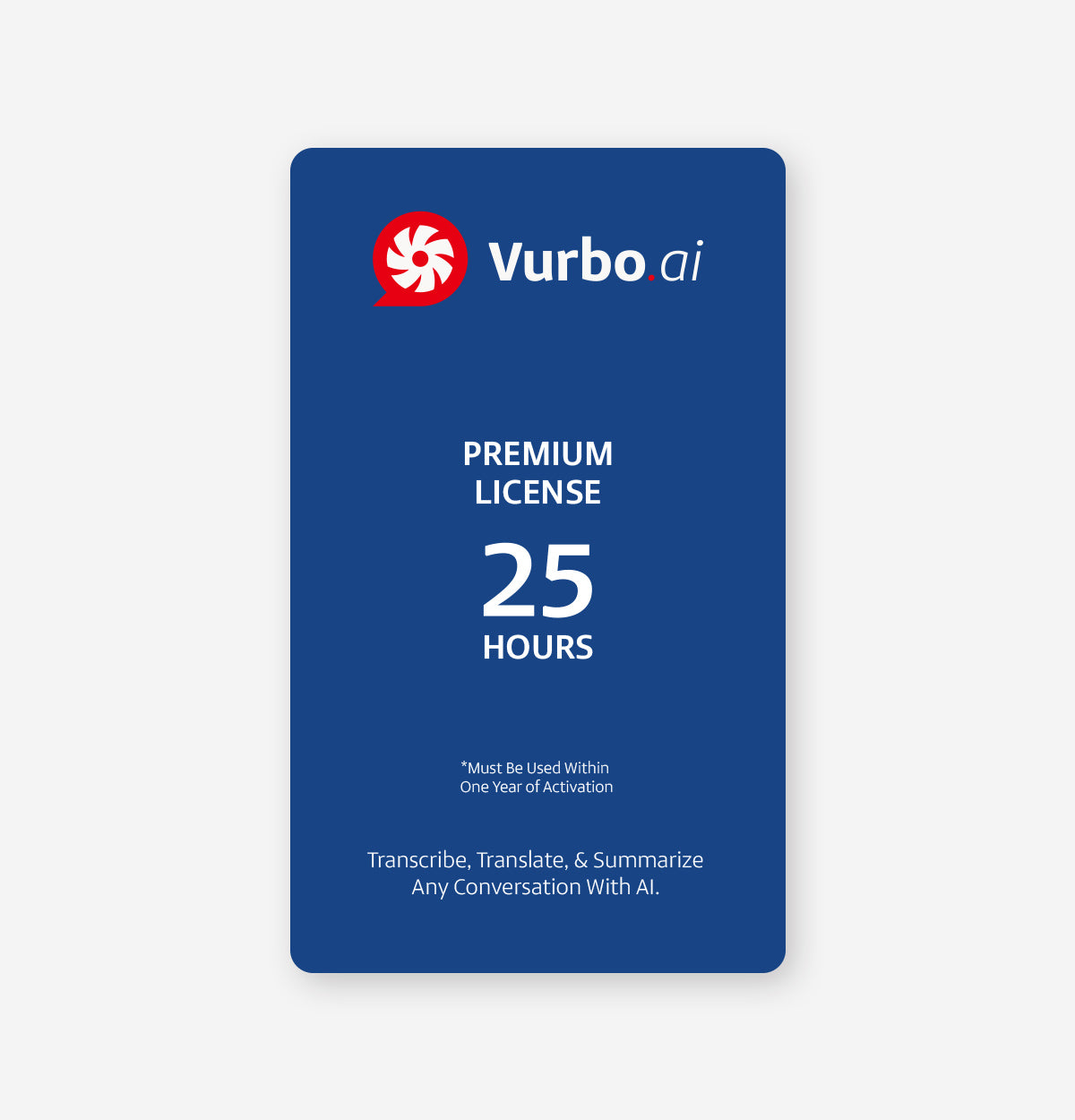 Vurbo.ai Premium (Pay As You Go)